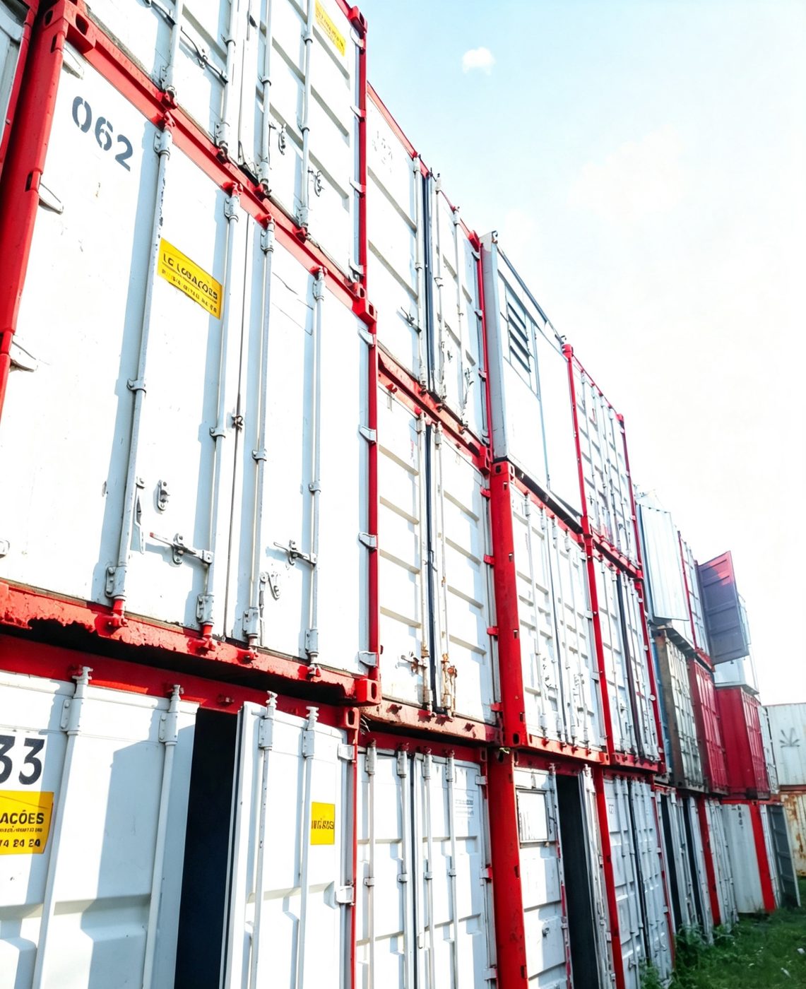 Pátio com estoque organizado - LC Containers
